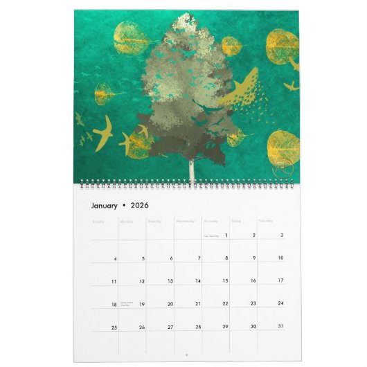 Calendrier RAMO & PAUL arbres collection mensuelle fan Calend (Jan 2026)