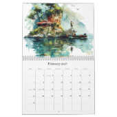 Calendrier Rather Be Fishing Watercolor Wall Calendars (2026) (Feb 2027)