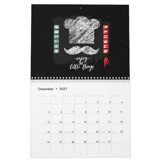 Calendrier Real Men Cook avec citations (Dec 2027)