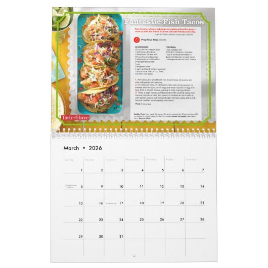 Calendrier Recette du mois (Mar 2026)