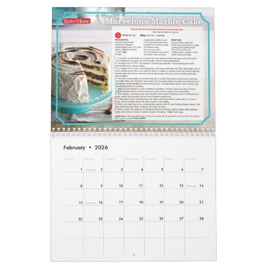 Calendrier Recette du mois (Feb 2026)