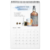 Calendrier Recettes de cocktails favorites | Aquarelle illust (Jan 2026)