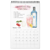 Calendrier Recettes de cocktails favorites | Aquarelle illust (Feb 2026)