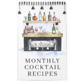 Calendrier Recettes de cocktails favorites | Aquarelle illust (Protection)