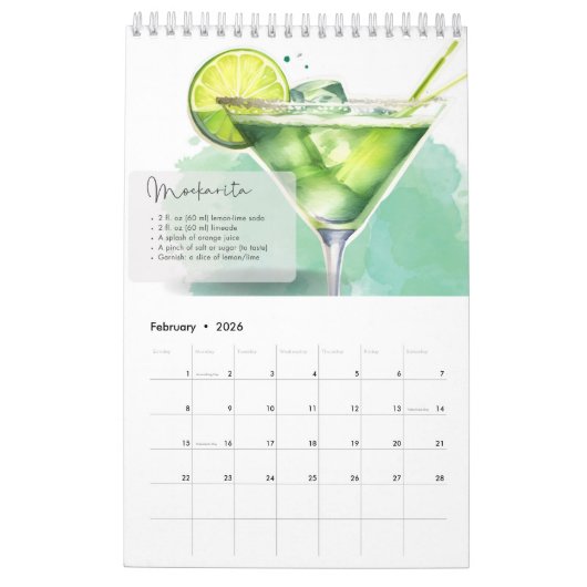 Calendrier Recettes de mocktail (Feb 2026)