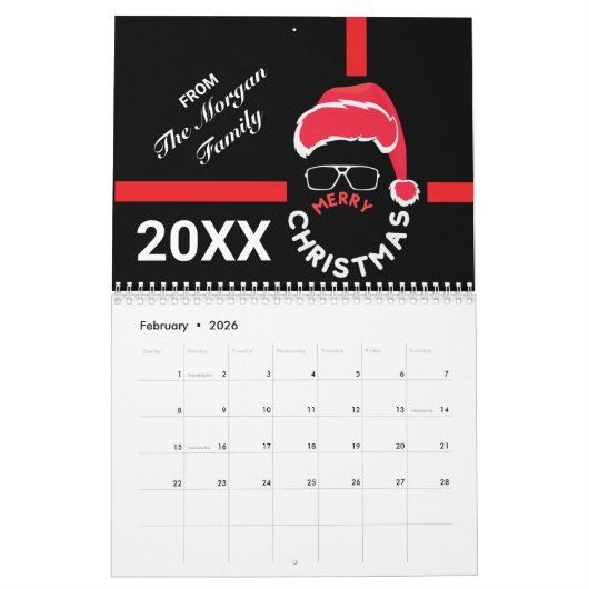 Calendrier Red Black Noël (Feb 2026)