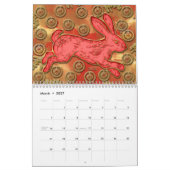 Calendrier Red Gold 2023 Année du Rabbit Nouvel An chinois (Mar 2027)
