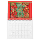 Calendrier Red Gold 2023 Année du Rabbit Nouvel An chinois (Jan 2027)