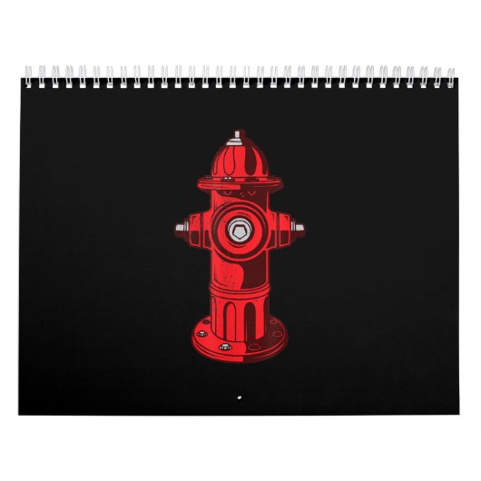 Calendrier Red Graphic Fire Hydrant Pompier Cadeaux de travai (Protection)