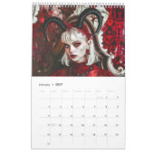 Calendrier Red Horns, Black Hearts - Gothic Style Calendar (Jan 2027)