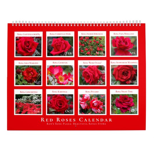 Calendrier Red Roses Calendar (Type-A) (Dos)