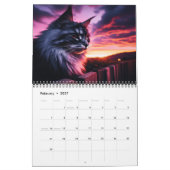 Calendrier Regal Maine Coons : Beauté gracieuse capturée 202X (Feb 2027)