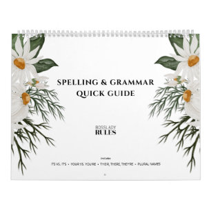 Calendrier Règles d'orthographe florale pour les femmes chefs