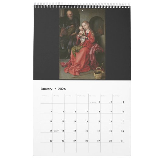 Calendrier religieux de coutume d'art (Jan 2026)