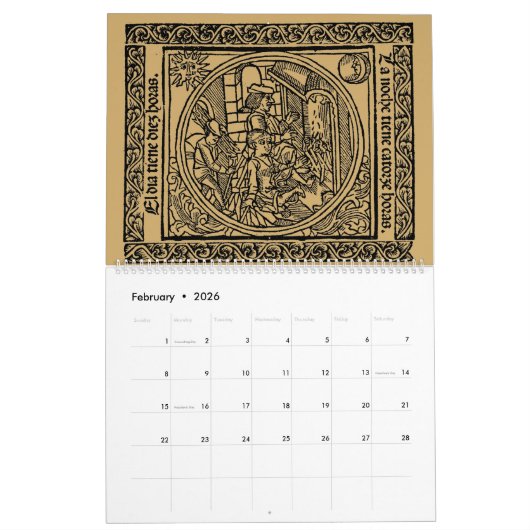 Calendrier Renaissance Era Medieval Gothic 1492 (Feb 2026)