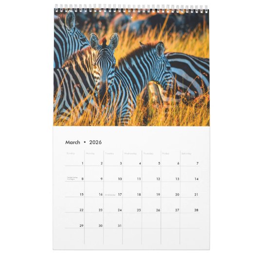 Calendrier Rencontres dans le Royaume sauvage de l'Afrique, C (Mar 2026)