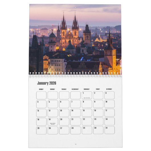 Calendrier République tchèque (Jan 2026)