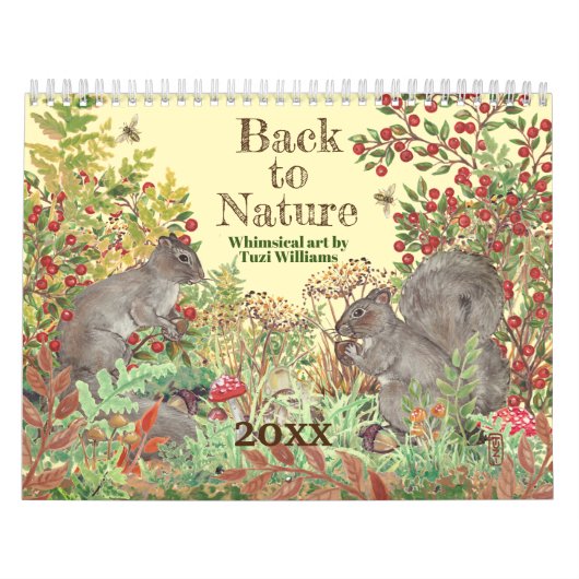Calendrier Retour À La Nature Illustrations Animales Mignons  (Protection)