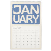 Calendrier Retro Block Letter Wall Calendar, Minimalist 2026 (Jan 2027)
