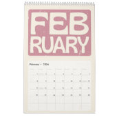 Calendrier Retro Block Letter Wall Calendar, Minimalist 2026 (Feb 2026)