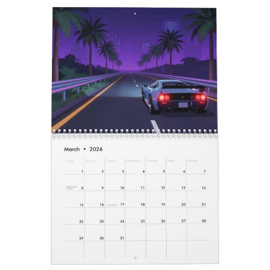 Calendrier Retro Gaming 2026 Calendar (Mar 2026)