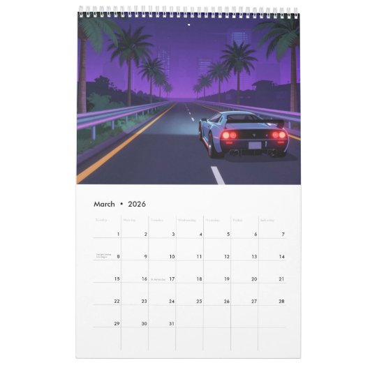 Calendrier Retro Gaming 2026 Calendar (Mar 2026)
