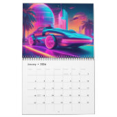 Calendrier Retro Neon Future 2024 (Jan 2026)