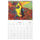 Calendrier Retro Sixties Psychedelic Art 2026 (Jan 2027)
