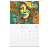 Calendrier Retro Sixties Psychedelic Art 2026 (Feb 2027)