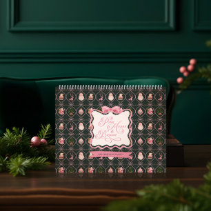 Calendrier Retro Vintage Christmas Pink Ribbon Family Photo