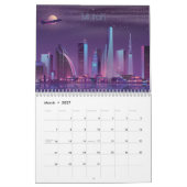 Calendrier Rétrowave Synthwave Cityscapes par Nuit 2022 (Mar 2027)
