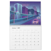 Calendrier Rétrowave Synthwave Cityscapes par Nuit 2022 (Jan 2027)