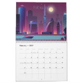 Calendrier Rétrowave Synthwave Cityscapes par Nuit 2022 (Feb 2027)