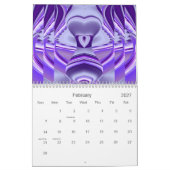 Calendrier Rêves arc-en-ciel à fleurs violettes (Feb 2027)