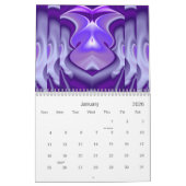 Calendrier Rêves arc-en-ciel à fleurs violettes (Jan 2026)