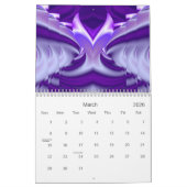 Calendrier Rêves arc-en-ciel à fleurs violettes (Mar 2026)