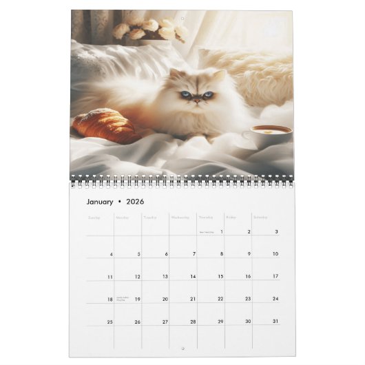 Calendrier Rêves de chats perses à chaque saison 20XX (Jan 2026)