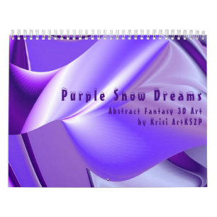 Calendrier Rêves de neige violette, Imaginaire Abstrait 3D Ar