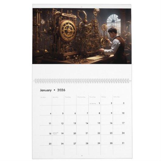 Calendrier Rêves Steampunk (Jan 2026)