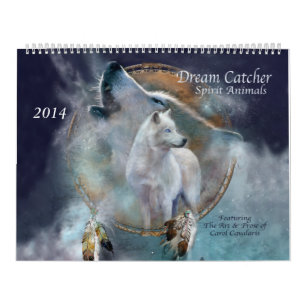 Calendrier rêveur 2014 d'art d'animaux d'esprit de