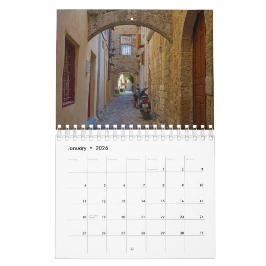 Calendrier Rhodes, Grèce 2026 (Jan 2026)