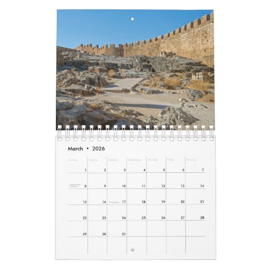 Calendrier Rhodes, Grèce 2026 (Mar 2026)