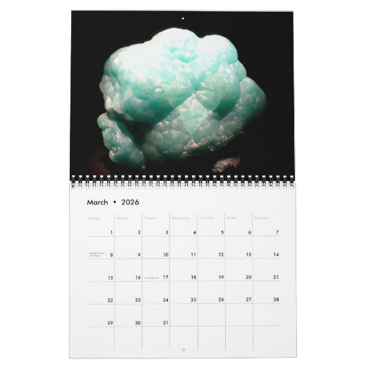 Calendrier Rock et Gem (Mar 2026)