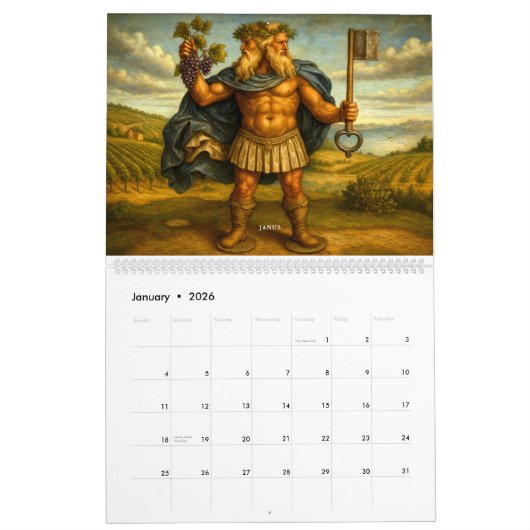 Calendrier Roman Mythology (Jan 2026)
