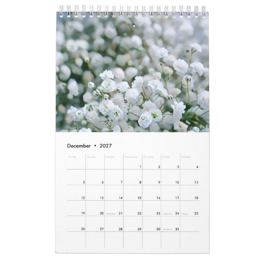 Calendrier Romantic cottage flowers wallpaper (Dec 2027)
