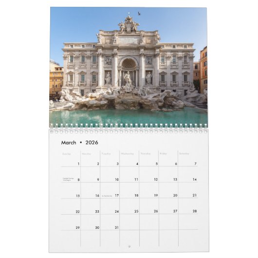 Calendrier Rome & Vatican (Mar 2026)