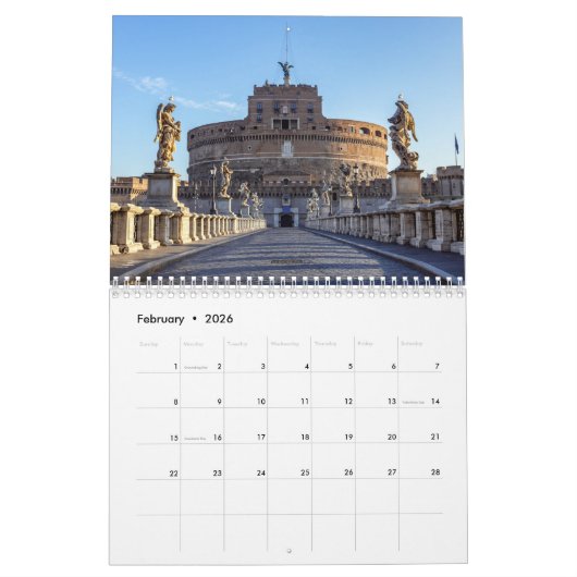 Calendrier Rome & Vatican (Feb 2026)