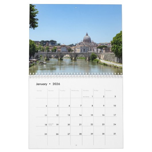 Calendrier Rome & Vatican (Jan 2026)