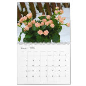 Calendrier Rose 2025 Fleurs florales murales (Jan 2026)