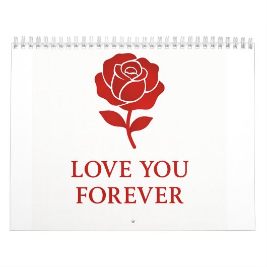 Calendrier Rose Classique Amour Éternel Minimaliste Romantiqu (Protection)